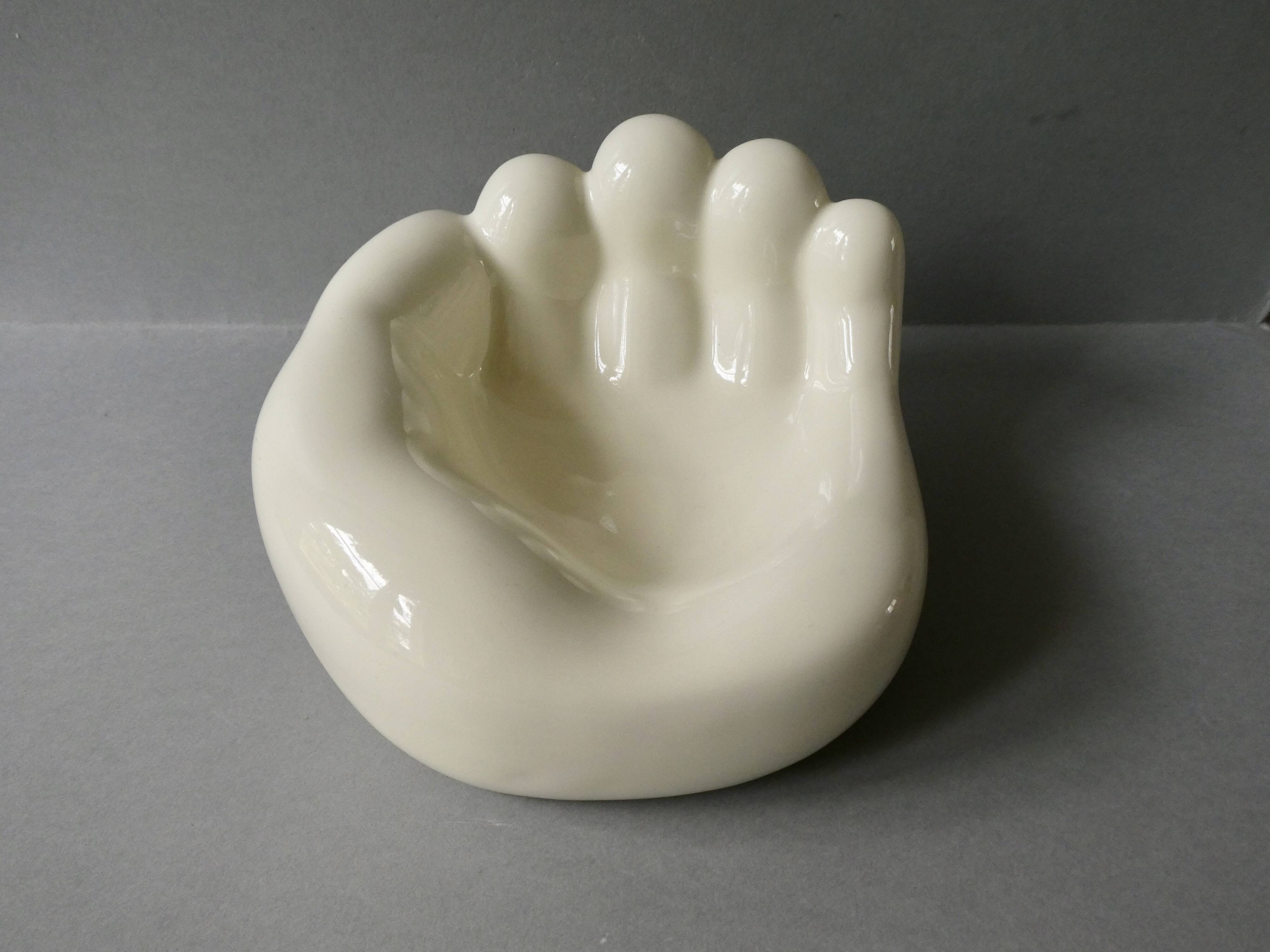 Ceramic vacuum, hand shape, 70s