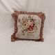 French Style Aubusson Floral Tapestry Cushion, Rose Bouquet & Tassel Fringe