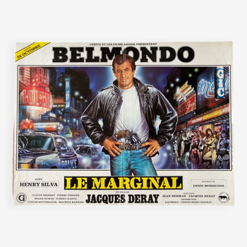 Affiche cinéma originale "Le Marginal" Jean-Paul Belmondo 36x48cm 1983