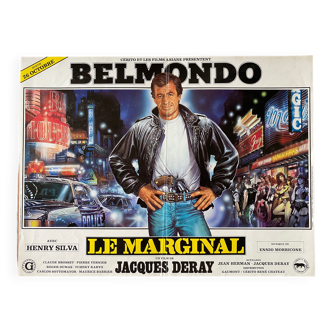 Affiche cinéma originale "Le Marginal" Jean-Paul Belmondo 36x48cm 1983