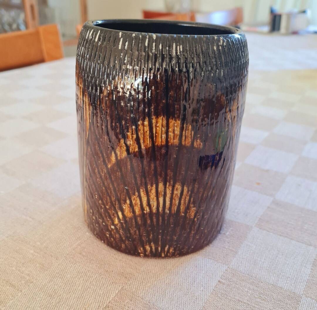 Vase rétro Upsala Ekeby en grès "Sacra" Ingrid Atterberg, n 2664