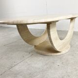 Table basse en travertin à deux niveaux, années 1970