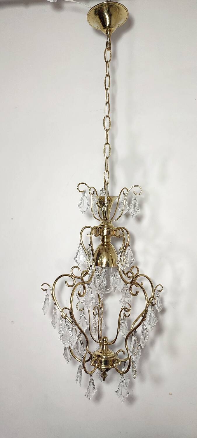 Plafonnier en cristal. Espagne, années 1950.
