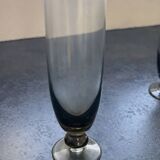 Set of 9 vintage champagne flutes (tinted glass)