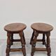 Pair of 19th century solid oak stools