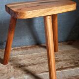 Solid wood tripod stool from the 50s