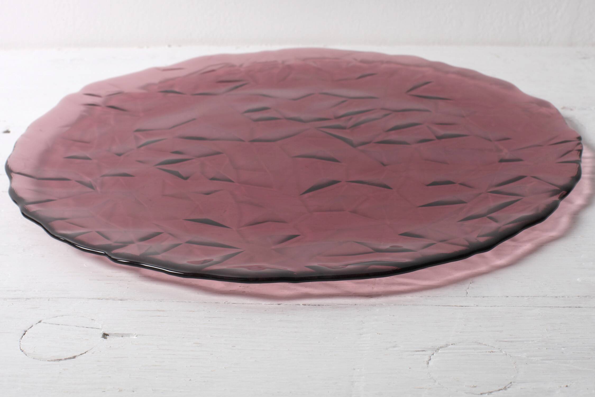 Vintage Bormioli Rocco Purple Glass Plate: Mid-Century Italian Decor