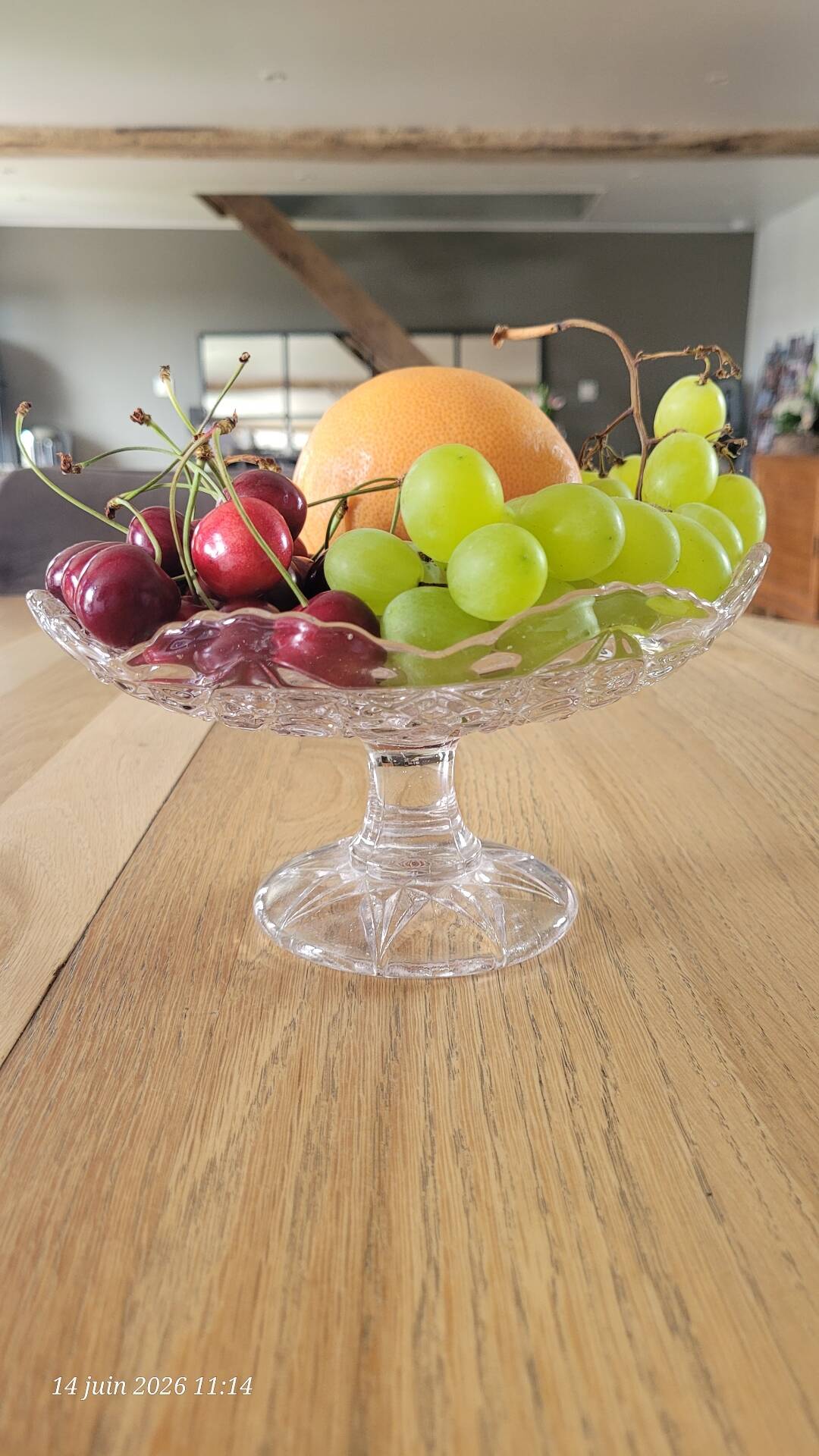 Thick transparent glass footed cup