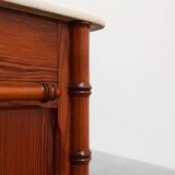 Late 19th century Faux bamboo and marble bedside table, France