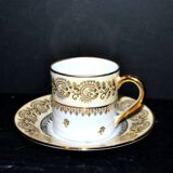 Limoges litre cup porcelain yellow and gold signed Porcelaine d’Art PP