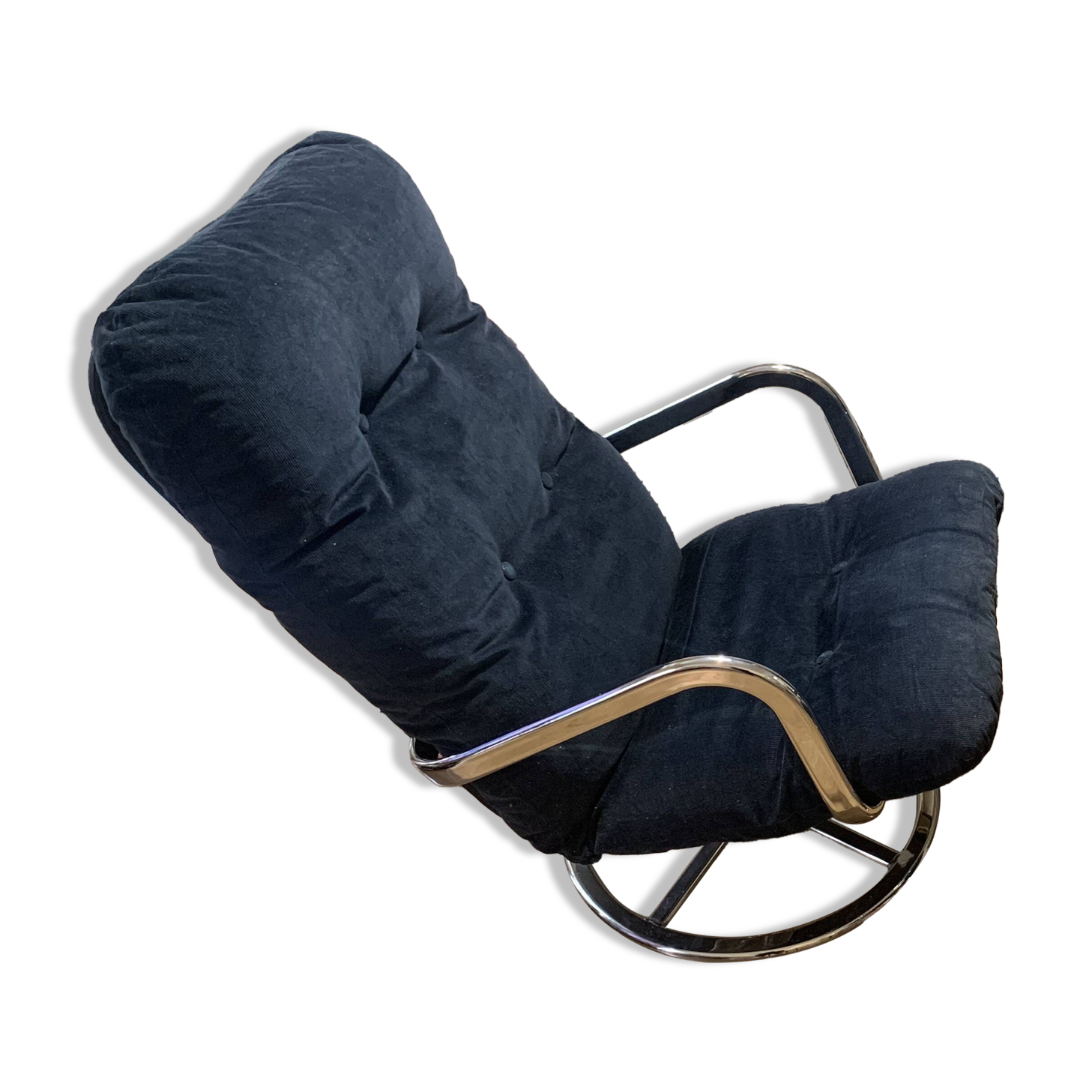 An armchair in very good condition from the 80s from Ikea smedsta model, it is in blue velvet