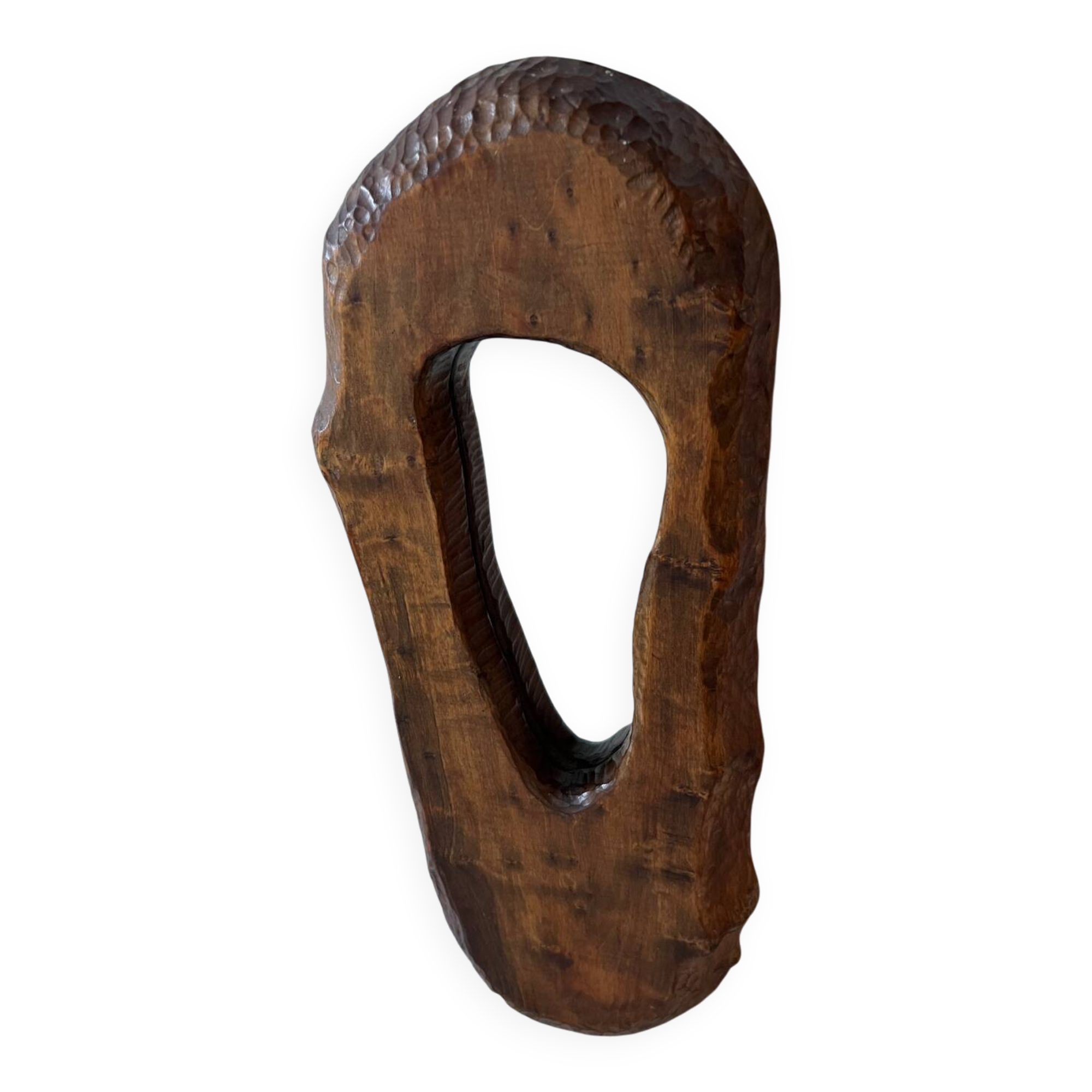 Miroir brutaliste bois massif, 1960
