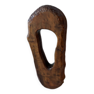 Miroir brutaliste bois - 1960