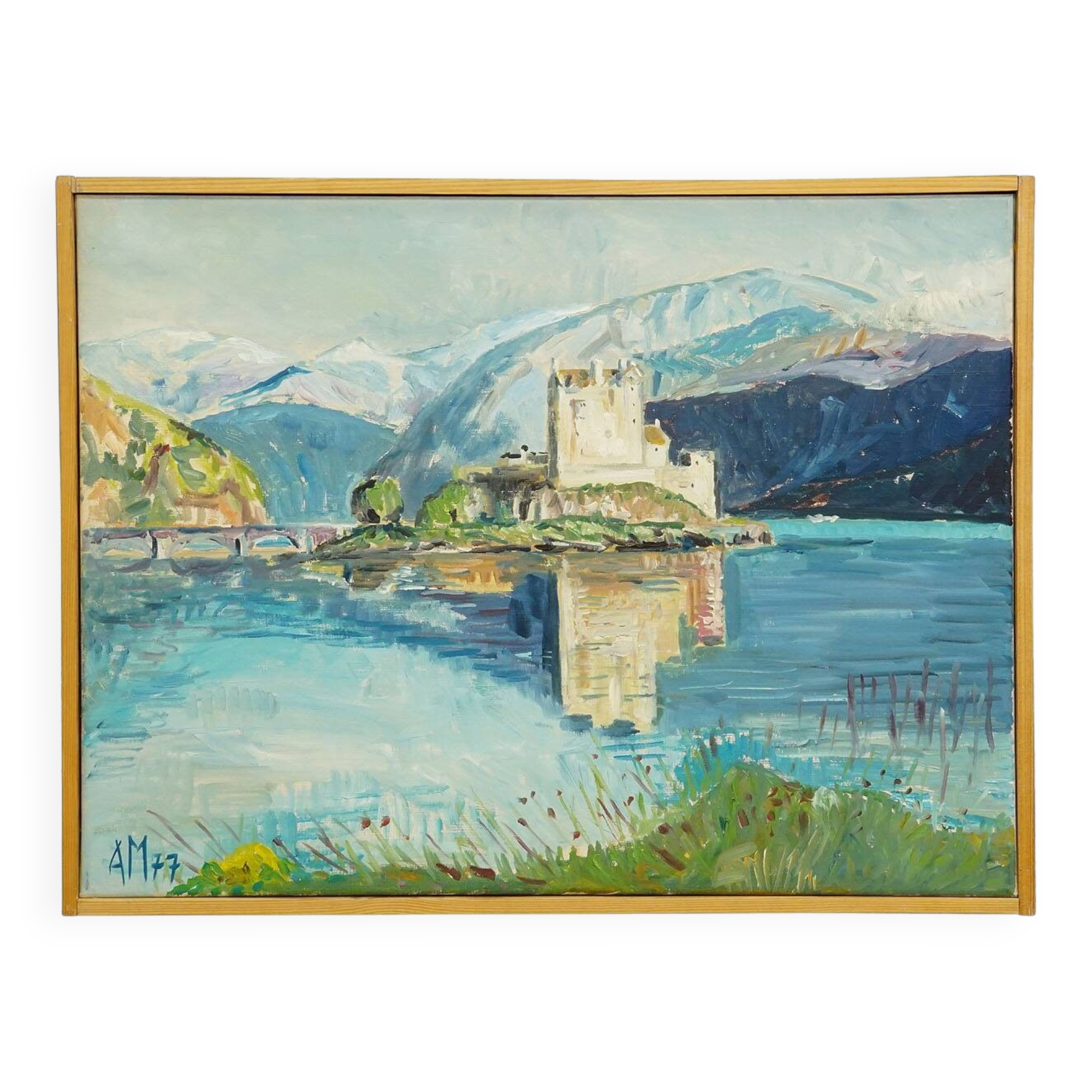 Eilean Donan Castle, Scotland, 1977 – Oil painting by Alexander Michael