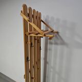 Pine wood coat rack / coatrack width 60 height 190 depth 30 cm