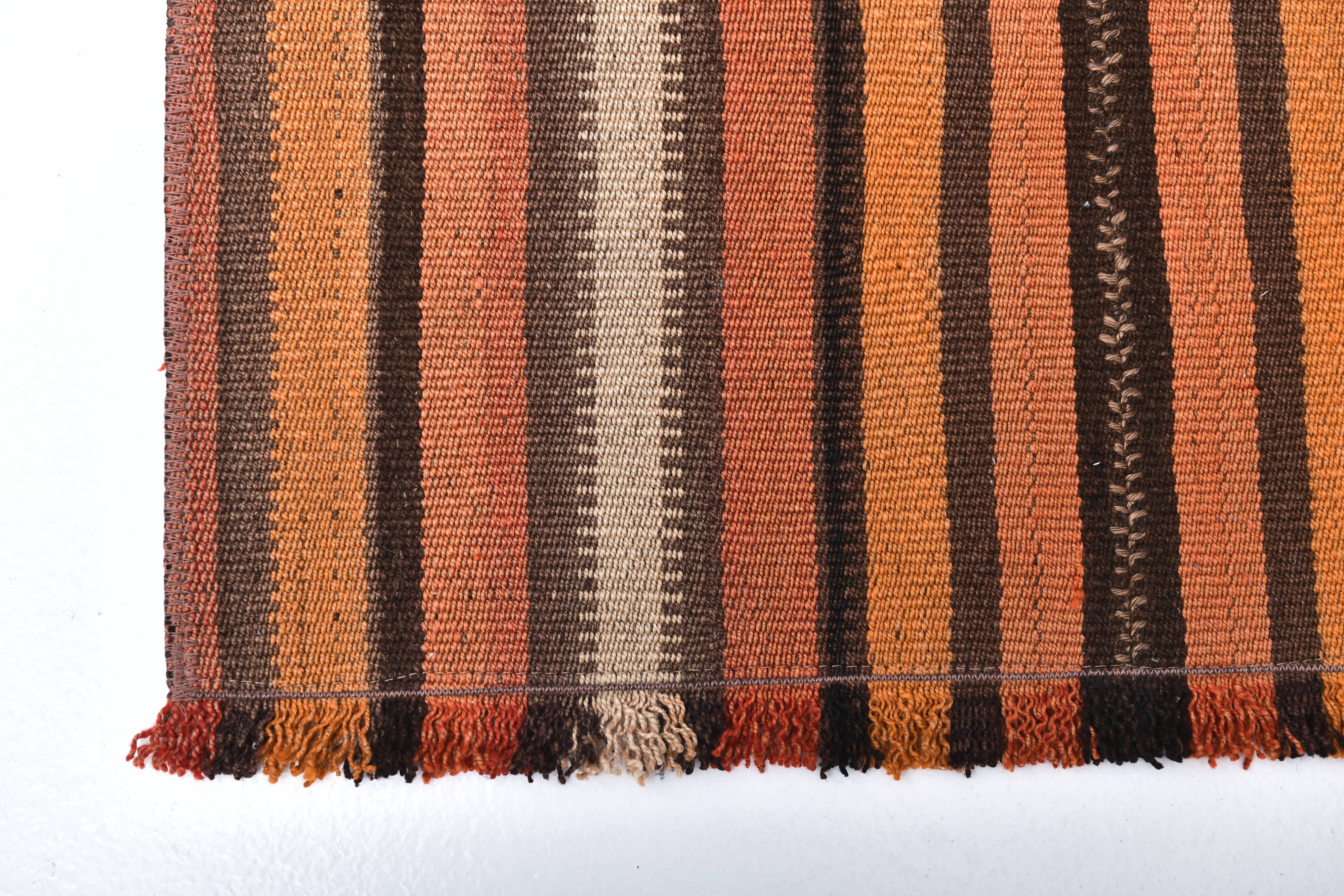 2x7 Brown Orange Vintage Kilim Runner Rug 73x221Cm SK 241806