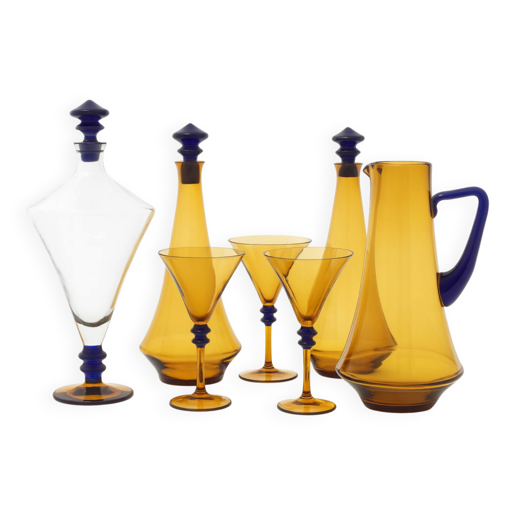Vintage Seven-Piece Glassware Set, 1970s | Selency