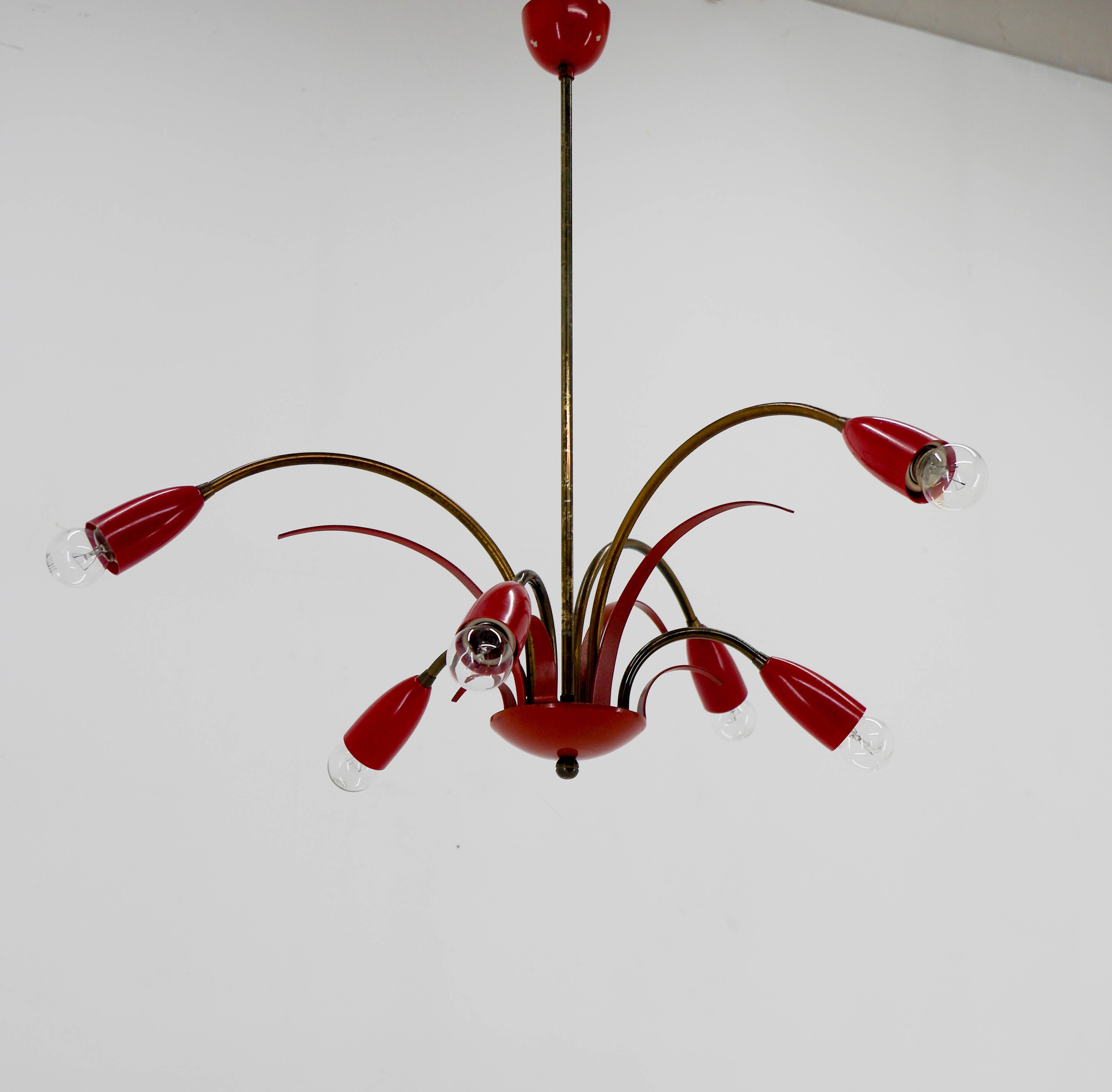 Sputnik design chandelier, Italy 1960s