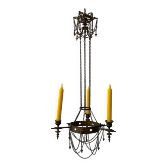 19th century neo-gothic chandelier in gilded bronze