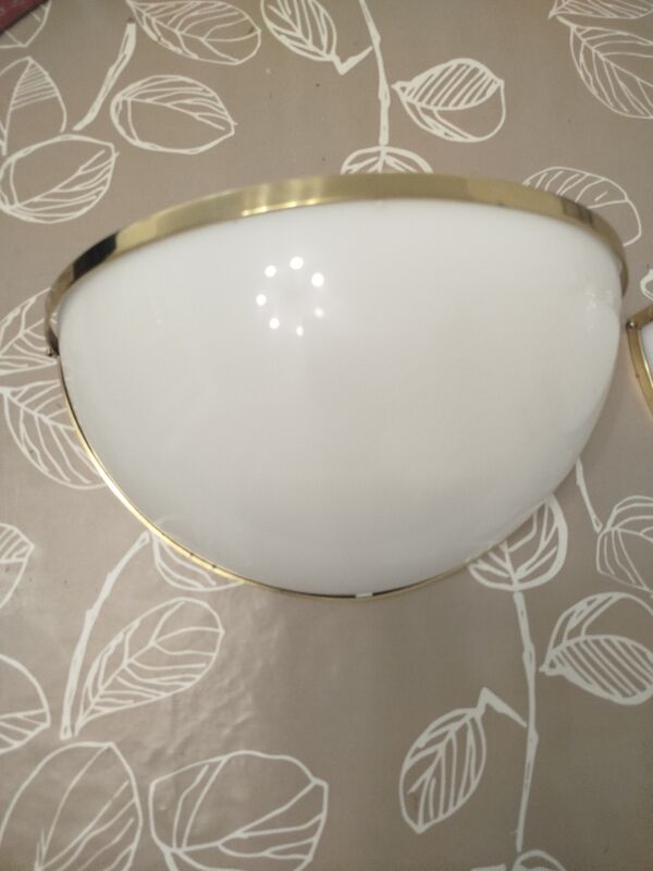 Paire d'appliques murale vintage Metalarte – demi-lune