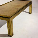 Vintage coffee table in agglomise glass and brass