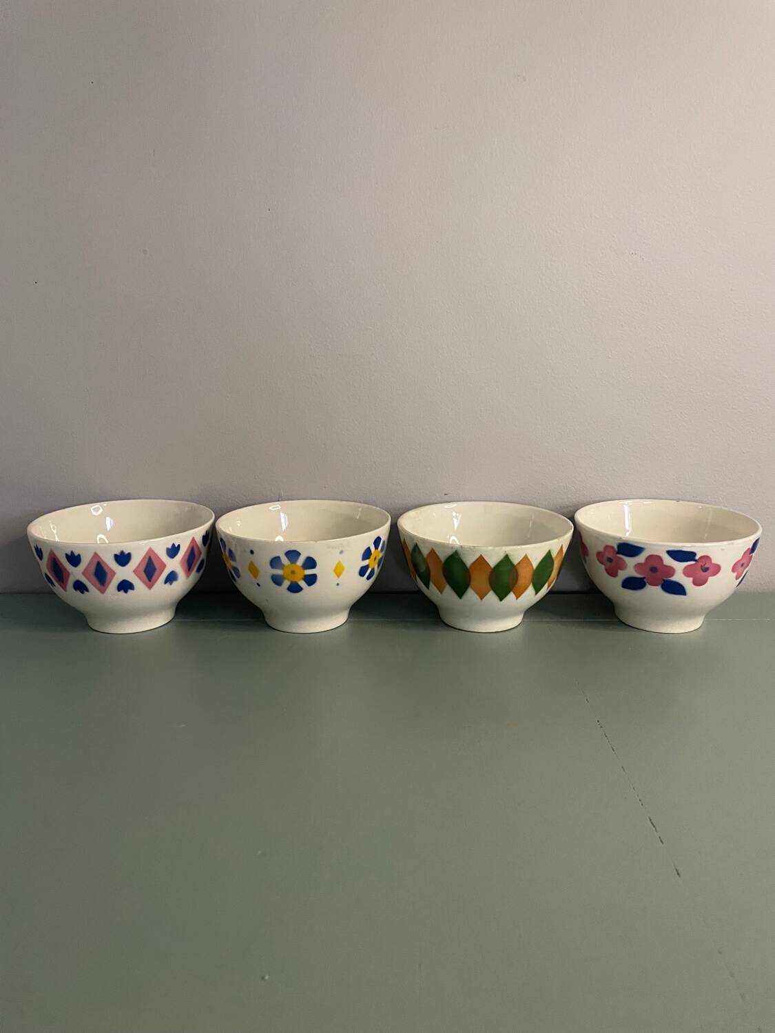 Lot de Bol ancien multicolore