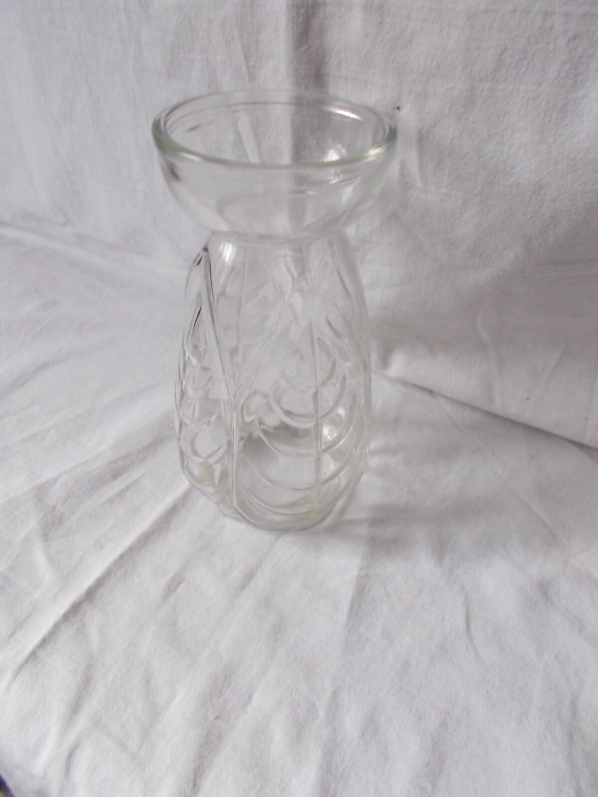 Vase jacinthe ou hydroculture en verre moulé