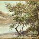Tableau - Animated scene of Lake Bourget - Chatillon - Post-impressionism