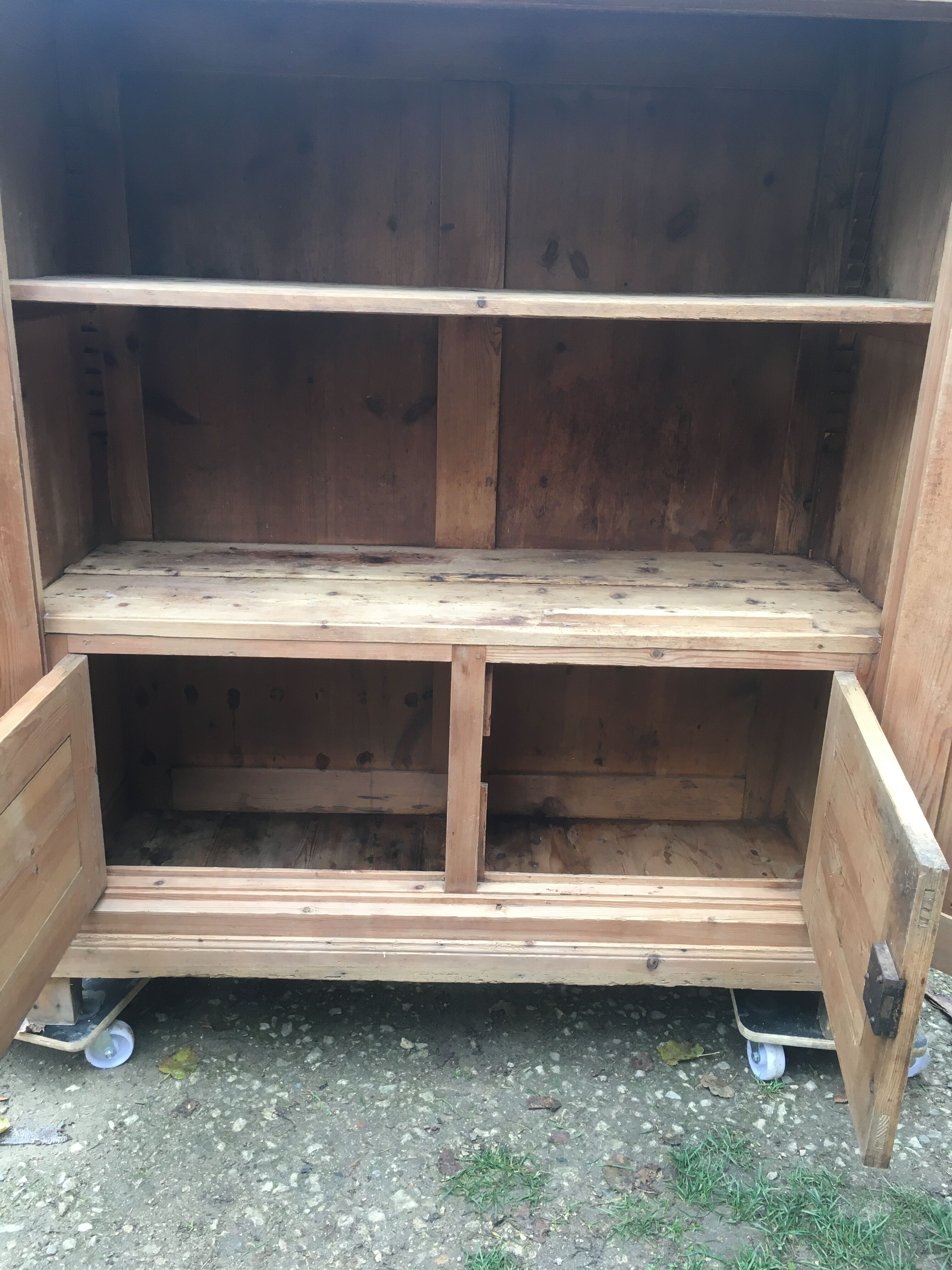 Wooden cabinet with interior doors