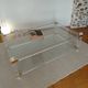 Large Hollywood Regency coffee table Lucite Brass double top 70s