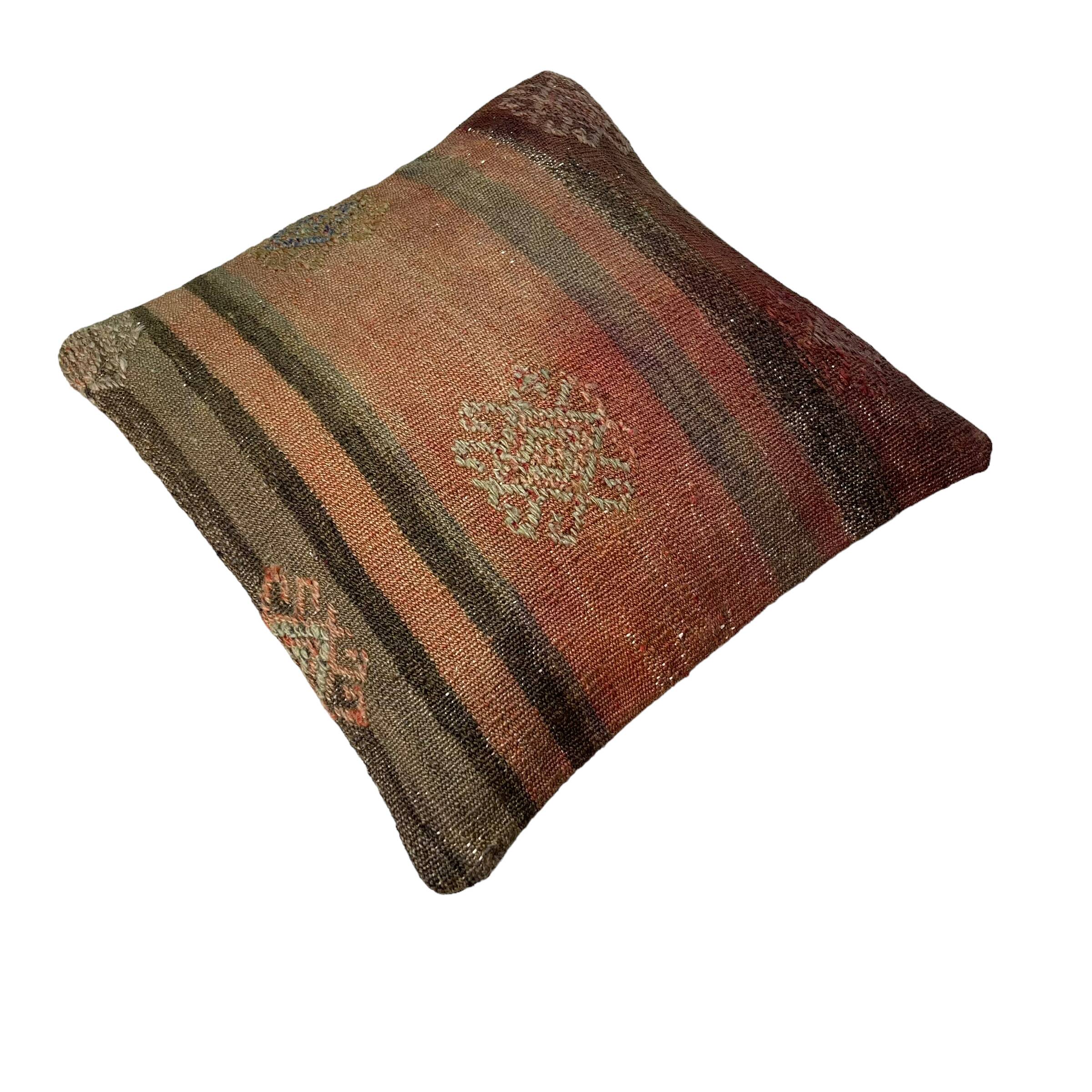 Housse de coussin kilim turc vintage, 40 x 40 cm