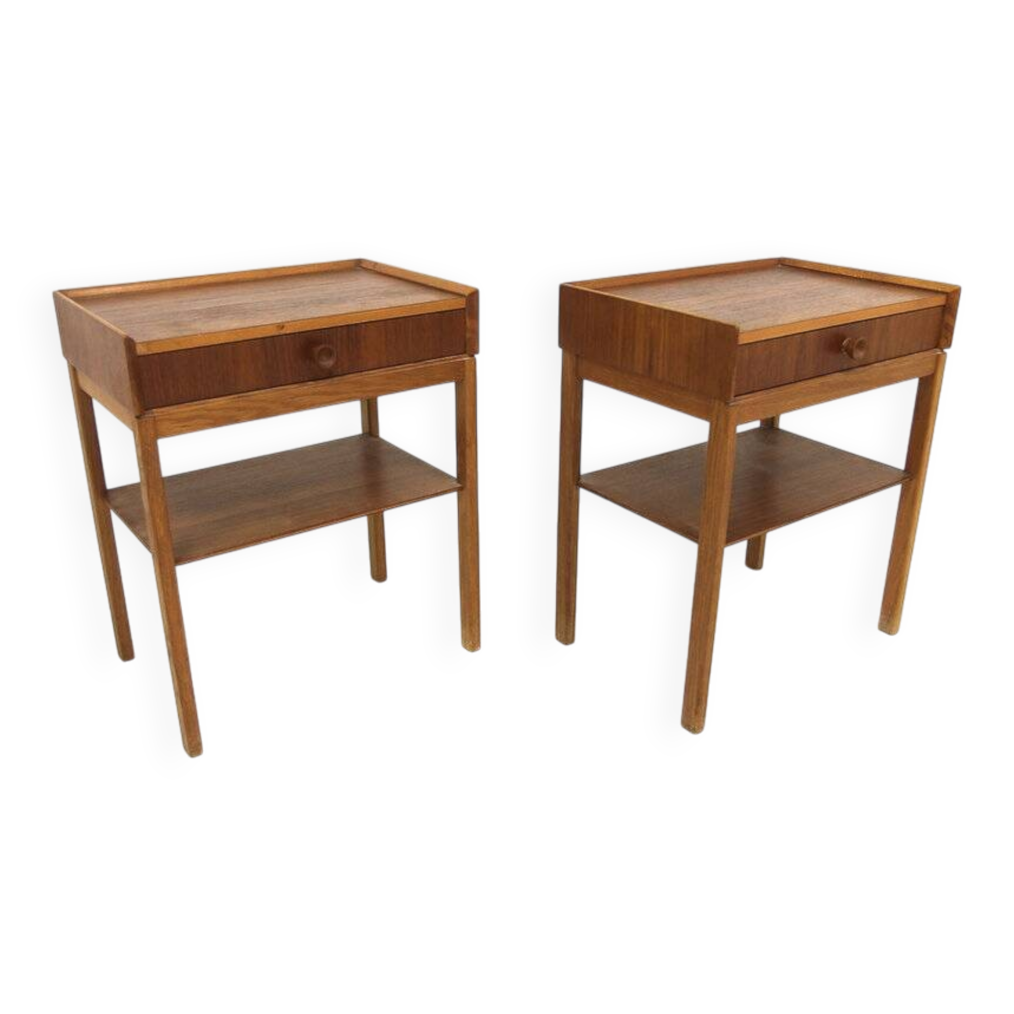 Set de 2 tables de chevets scandinave en teck, Suède, 1960