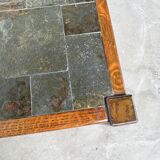 Table basse en chêne et ardoise 1950