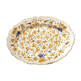 Plat ovale 35cm fleurs ocre