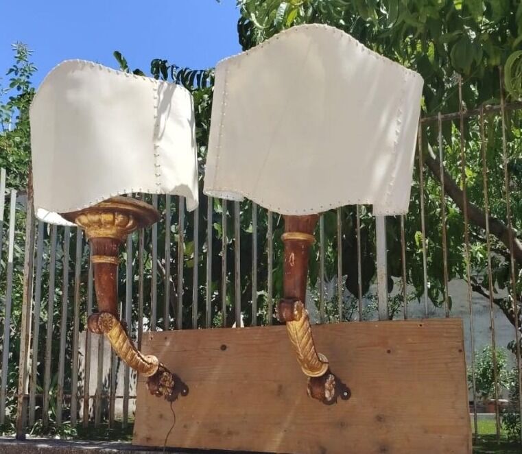 Pair of Italian Empire style wall sconces from the 19th century.