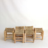 Minimalist stool made of wood and rope