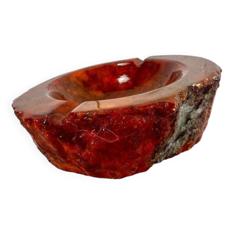 vintage orange alabaster ashtray