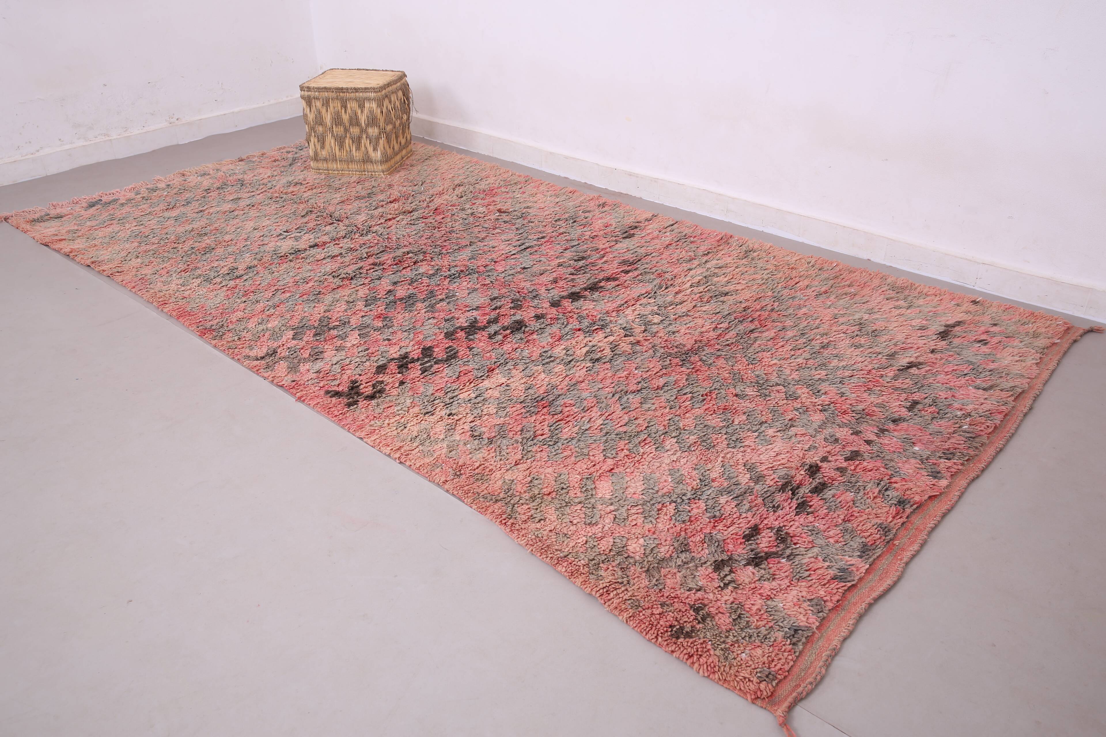 Pink Vintage Moroccan Rug 180 x 360 - Berber Wool Rug - Handmade Rug Boho