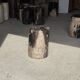 Black petrified wood side table with beige stripes, fine mesh, H35 D24 - 33