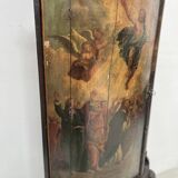 Half-moon corner cabinet decorated with a biblical scene, 19th century