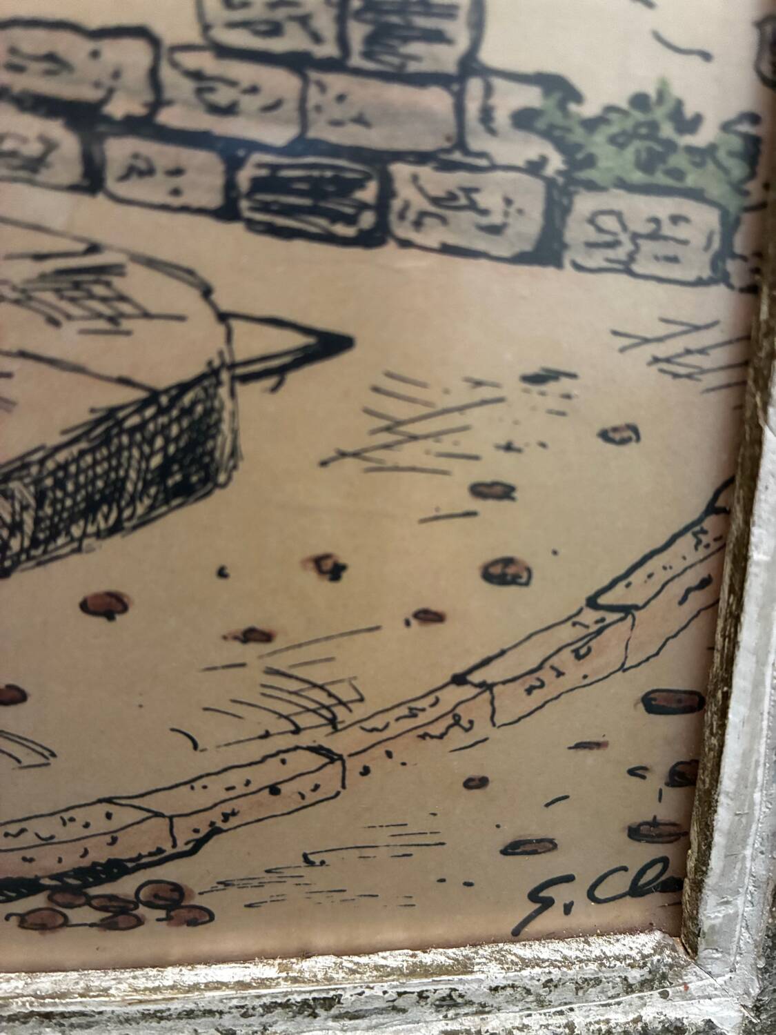 Painting Saint Paul de Vence, the old fountain, 20th century