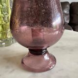 Pink glass photophore by Biot