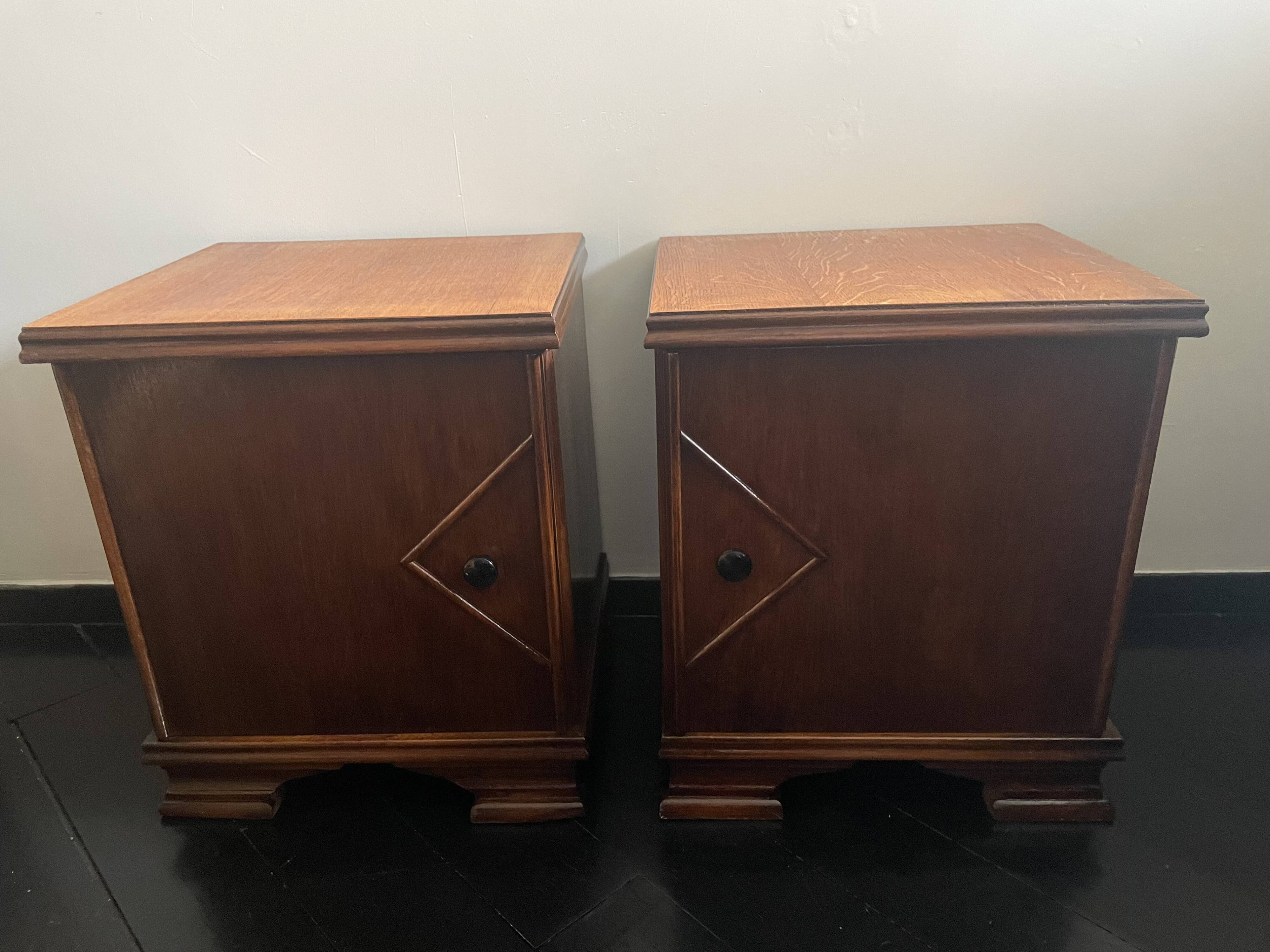 A pair of Art Deco bedside tables
