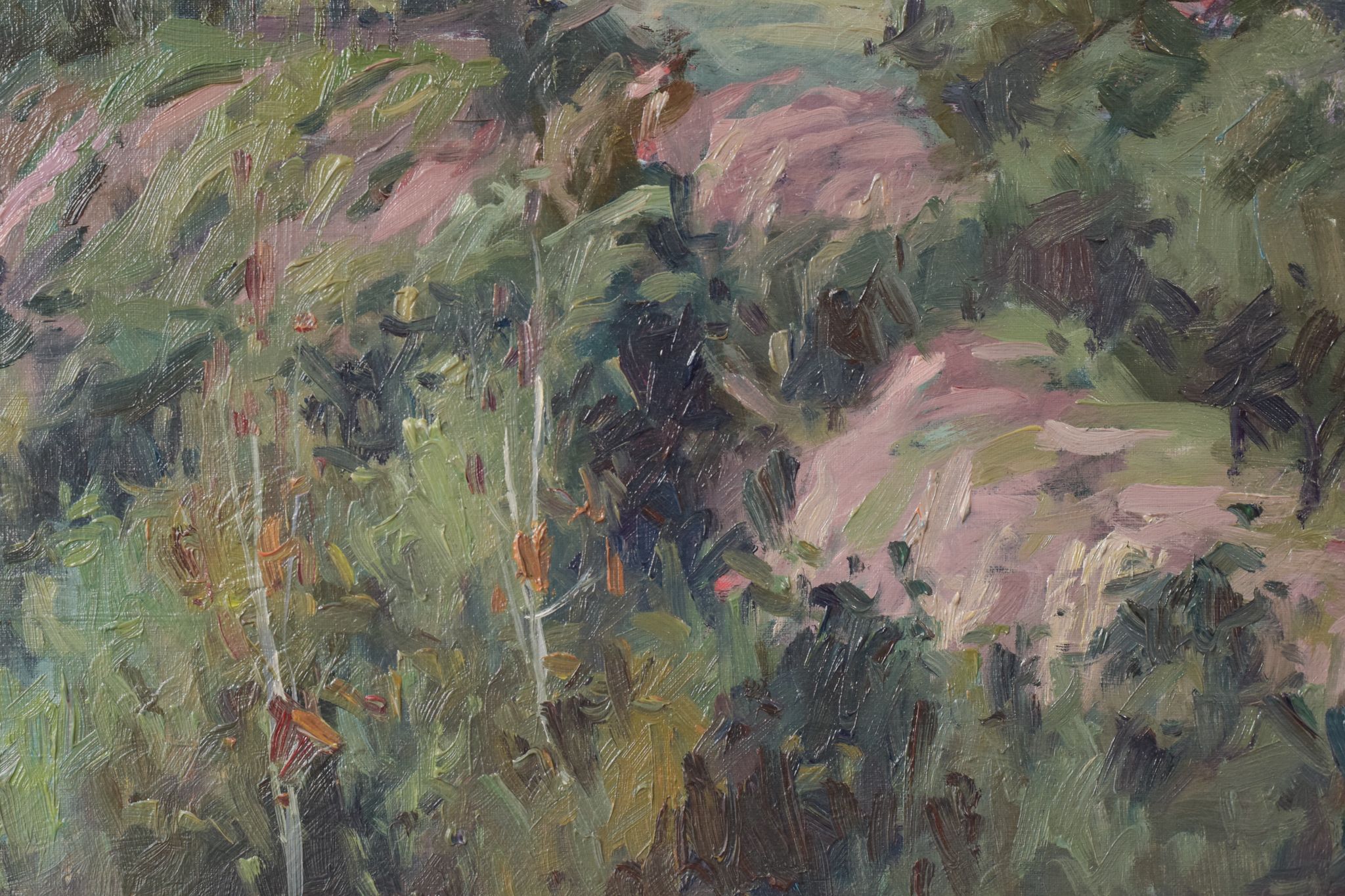 Village post-impressionniste et montagnes, Vicente Gomez Fuste