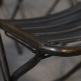 Set of 6 industrial folding chairs assembled by soldering 1950