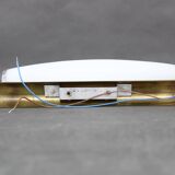 Applique murale en laiton et verre opalin Art Déco, Italie, années 1940.