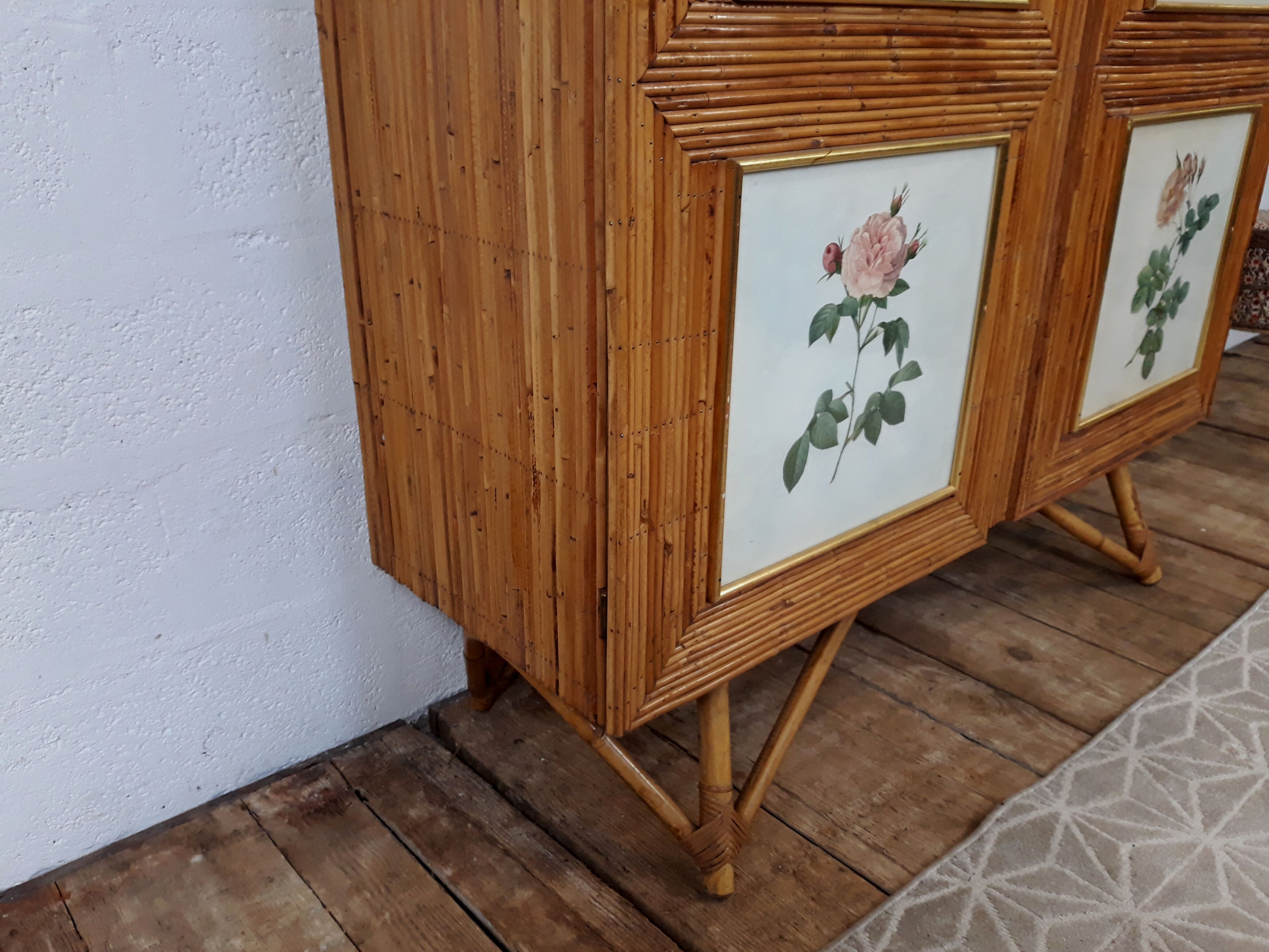Armoire vintage en rotin