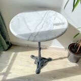 Authentic Parisian Bistro Table - Marble and Cast Iron, 1920s Style