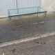 Vintage glass slab coffee table