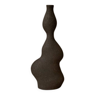 Black stoneware vase